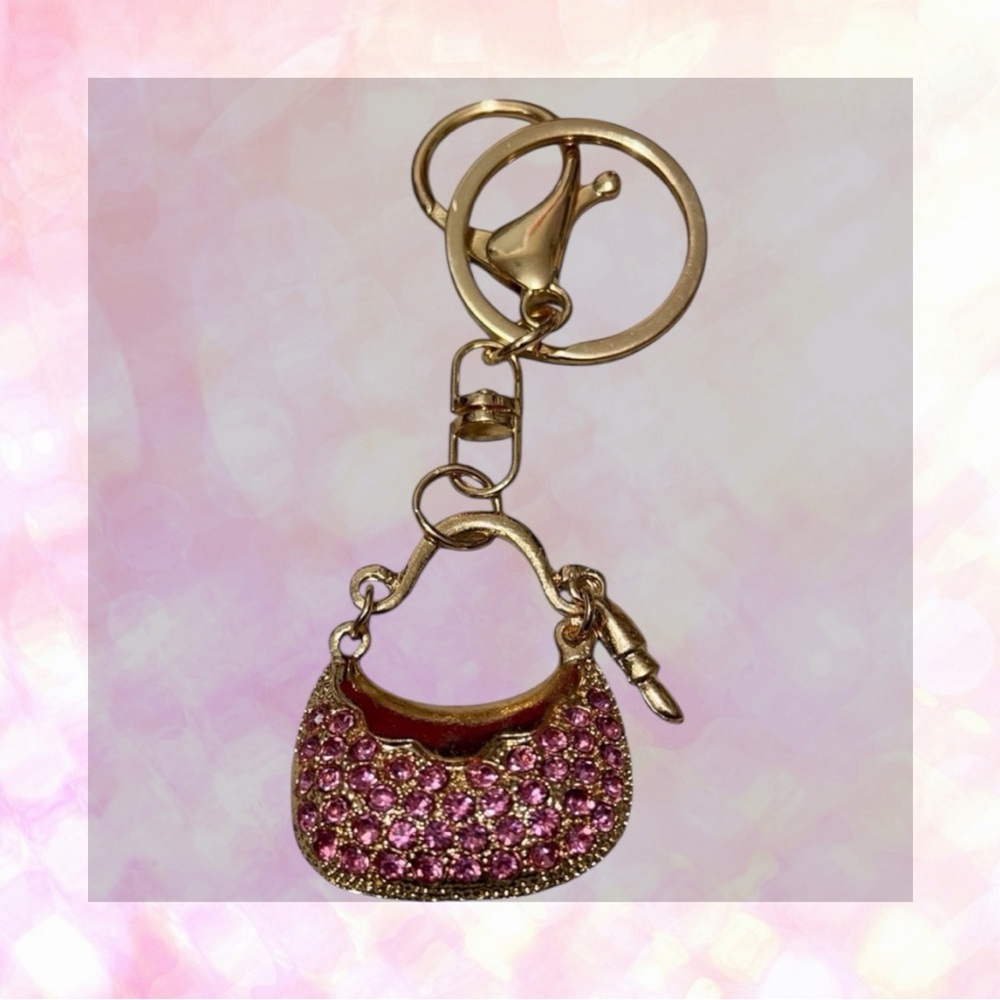 🦄 Pink Rhinestone Mini Bag Bag Charm/Keychain!